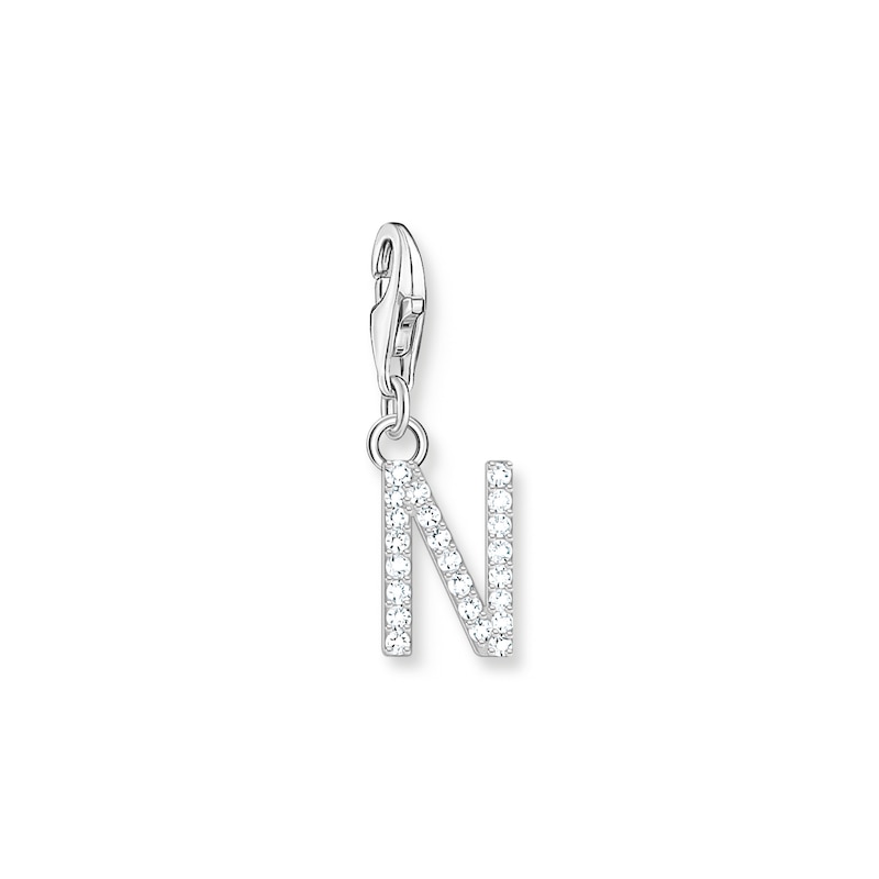Main Image 1 of Thomas Sabo Ladies' Sterling Silver Cubic Zirconia Charm Pendant Letter N