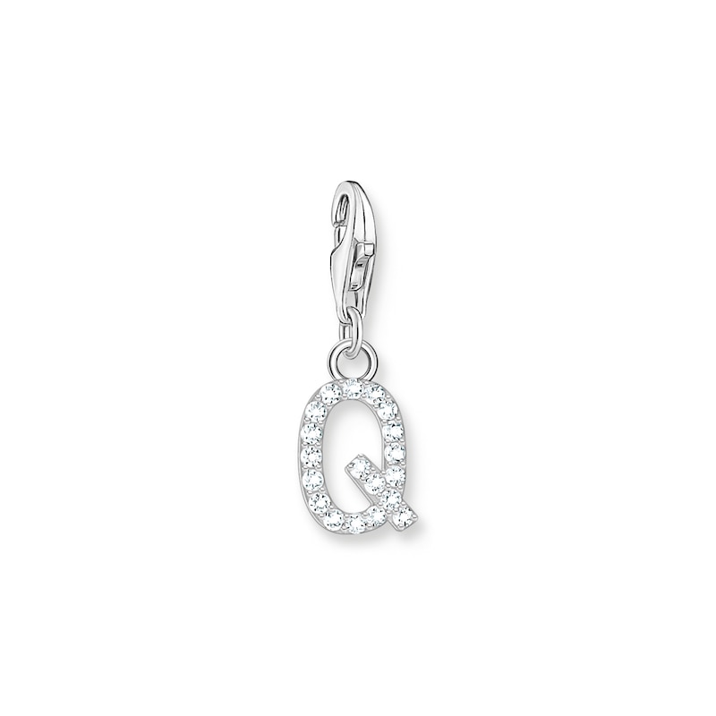 Main Image 1 of Thomas Sabo Ladies' Sterling Silver Cubic Zirconia Charm Pendant Letter Q
