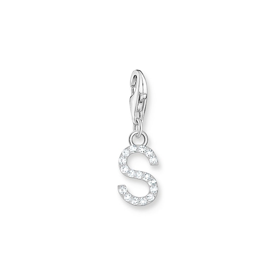 Thomas Sabo Women's Sterling Silver Cubic Zirconia Charm Pendant Letter S
