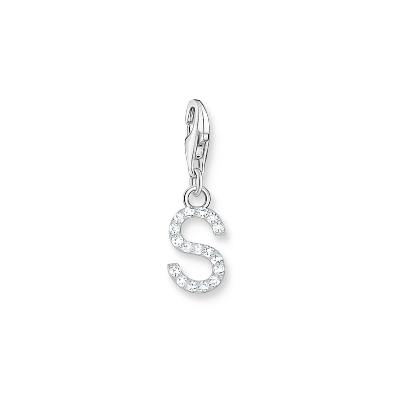 Main Image 1 of Thomas Sabo Ladies' Sterling Silver Cubic Zirconia Charm Pendant Letter S