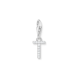Thomas Sabo Ladies' Sterling Silver Cubic Zirconia Charm Pendant Letter T