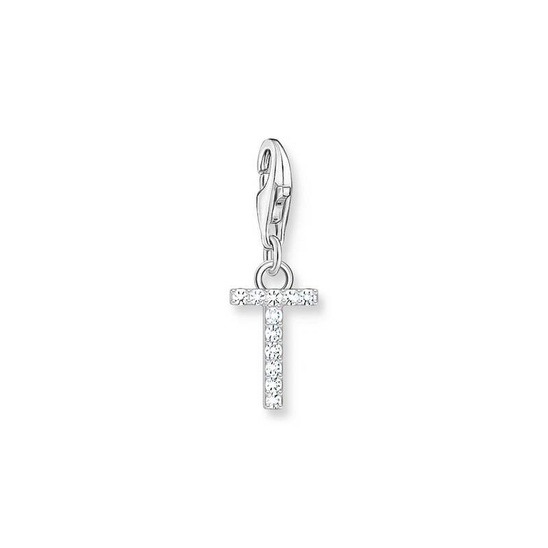 Main Image 1 of Thomas Sabo Ladies' Sterling Silver Cubic Zirconia Charm Pendant Letter T