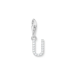 Thomas Sabo Ladies' Sterling Silver Cubic Zirconia Charm Pendant Letter U
