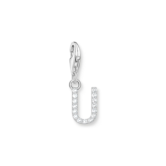 Thomas Sabo Women's Sterling Silver Cubic Zirconia Charm Pendant Letter U