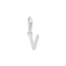 Thomas Sabo Ladies' Sterling Silver Cubic Zirconia Charm Pendant Letter V