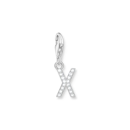 Thomas Sabo Ladies' Sterling Silver Cubic Zirconia Charm Pendant Letter X