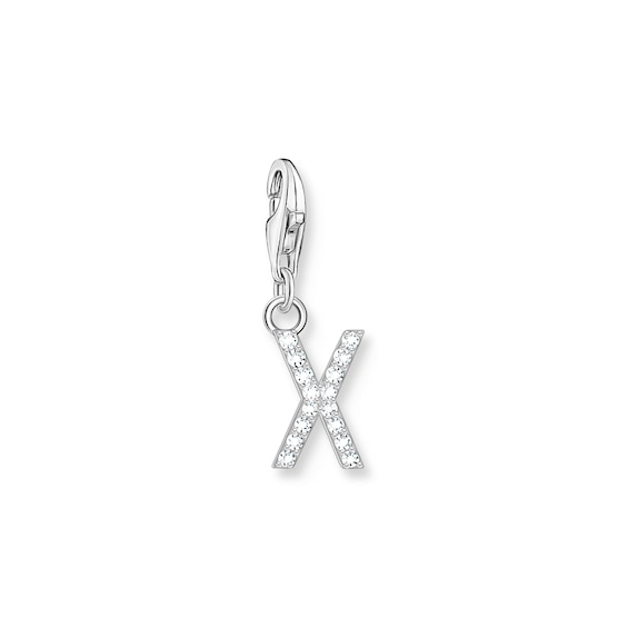 Thomas Sabo Women's Sterling Silver Cubic Zirconia Charm Pendant Letter X