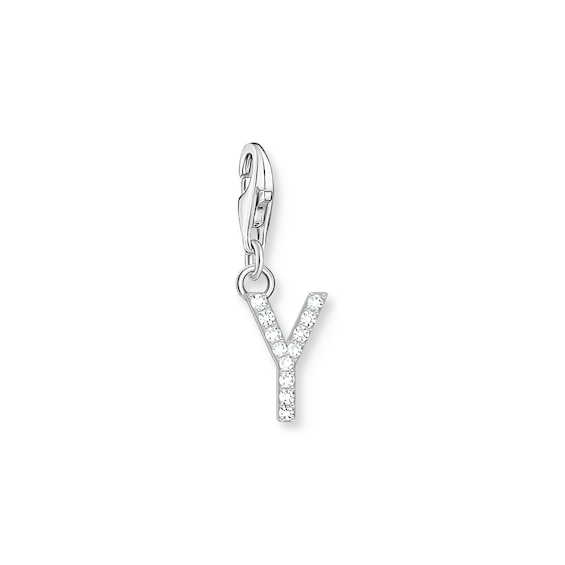 Thomas Sabo Women's Sterling Silver Cubic Zirconia Charm Pendant Letter Y