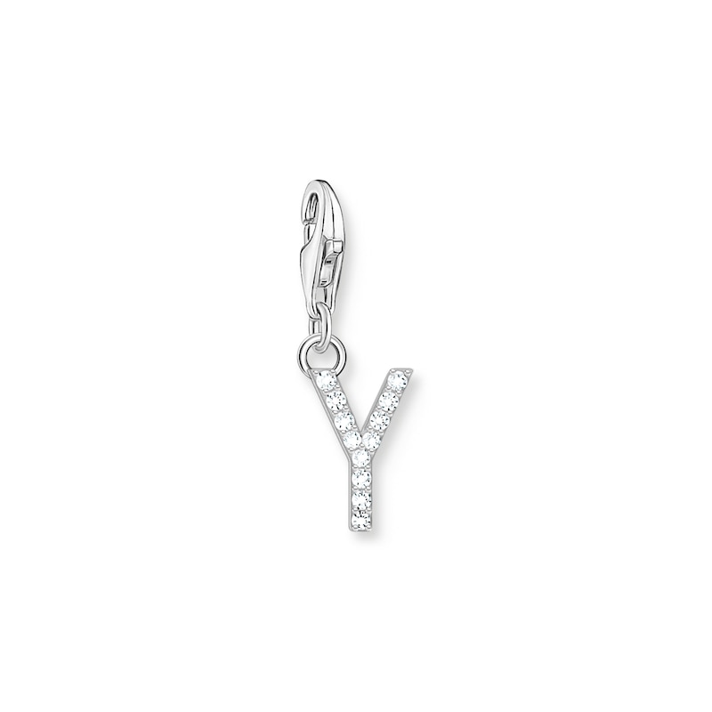 Main Image 1 of Thomas Sabo Ladies' Sterling Silver Cubic Zirconia Charm Pendant Letter Y