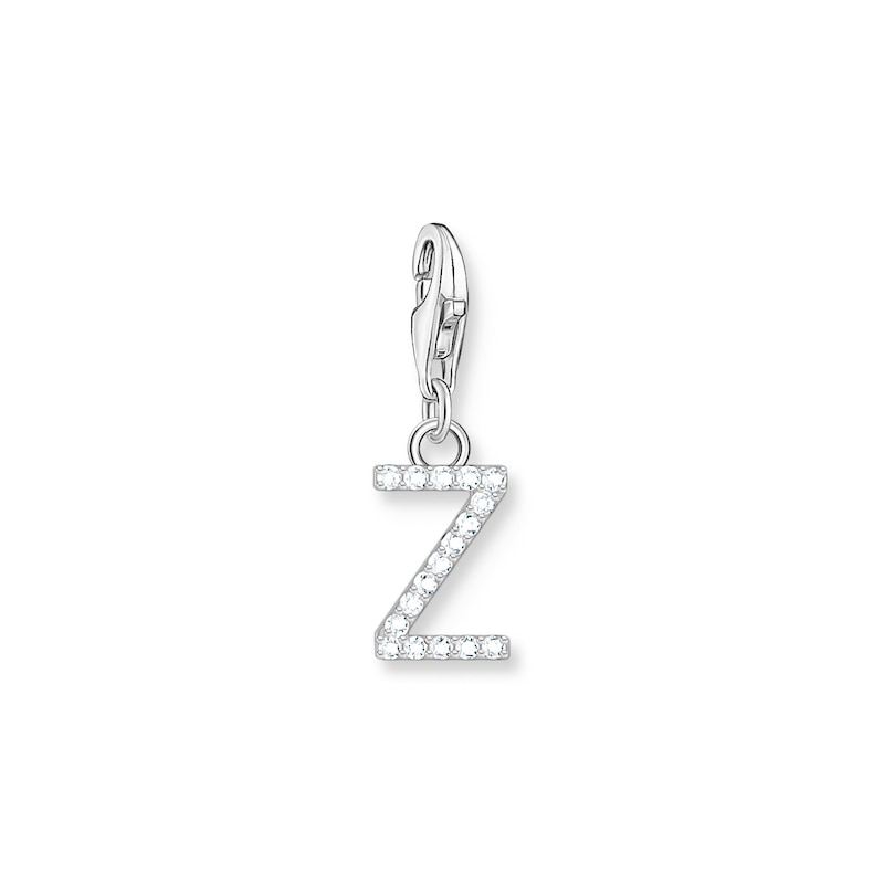 Thomas Sabo Ladies' Sterling Silver Cubic Zirconia Charm Pendant Letter Z