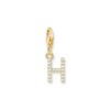 Thumbnail Image 1 of Thomas Sabo Ladies' 18ct Gold Plated Sterling Silver Cubic Zirconia Charm Pendant Letter H