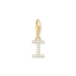 Thomas Sabo Ladies' 18ct Gold Plated Sterling Silver Cubic Zirconia Charm Pendant Letter I