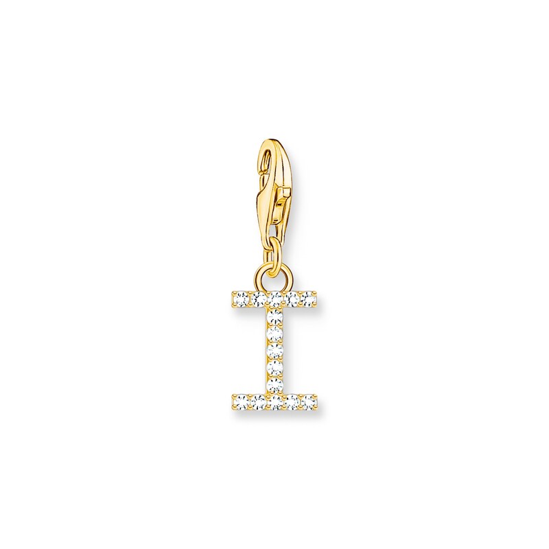 Main Image 1 of Thomas Sabo Ladies' 18ct Gold Plated Sterling Silver Cubic Zirconia Charm Pendant Letter I