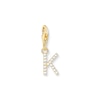 Thumbnail Image 1 of Thomas Sabo Ladies' 18ct Gold Plated Sterling Silver Cubic Zirconia Charm Pendant Letter K
