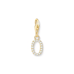 Thomas Sabo Ladies' 18ct Gold Plated Sterling Silver Cubic Zirconia Charm Pendant Letter O