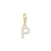 Thumbnail Image 1 of Thomas Sabo Ladies' 18ct Gold Plated Sterling Silver Cubic Zirconia Charm Pendant Letter P