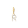 Thumbnail Image 1 of Thomas Sabo Ladies' 18ct Gold Plated Sterling Silver Cubic Zirconia Charm Pendant Letter R