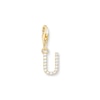 Thumbnail Image 1 of Thomas Sabo Ladies' 18ct Gold Plated Sterling Silver Cubic Zirconia Charm Pendant Letter U