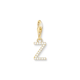 Thomas Sabo Ladies' 18ct Gold Plated Sterling Silver Cubic Zirconia Charm Pendant Letter Z