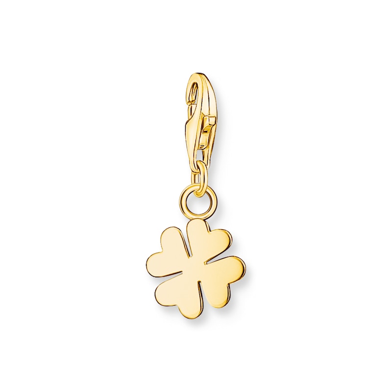 Main Image 1 of Thomas Sabo Ladies' Sterling Silver 18ct Gold Plated Yellow 4 Leaf Clover Charm Pendant