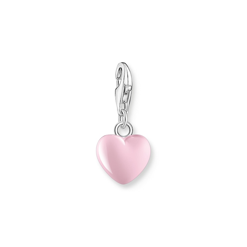 Thomas Sabo Ladies' Sterling Silver Pink Enamel Heart Charm Pendant