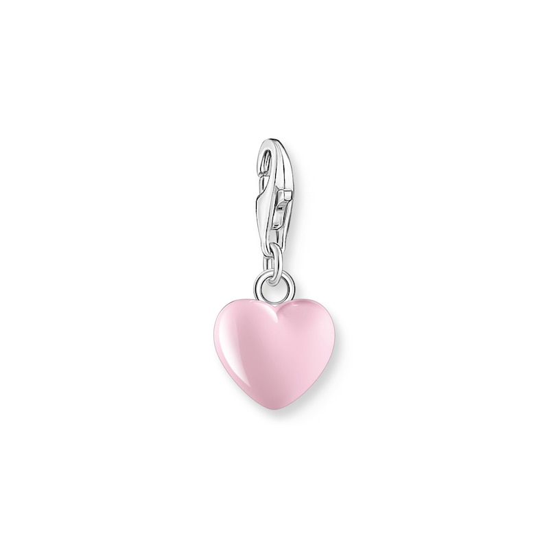Main Image 1 of Thomas Sabo Ladies' Sterling Silver Pink Enamel Heart Charm Pendant