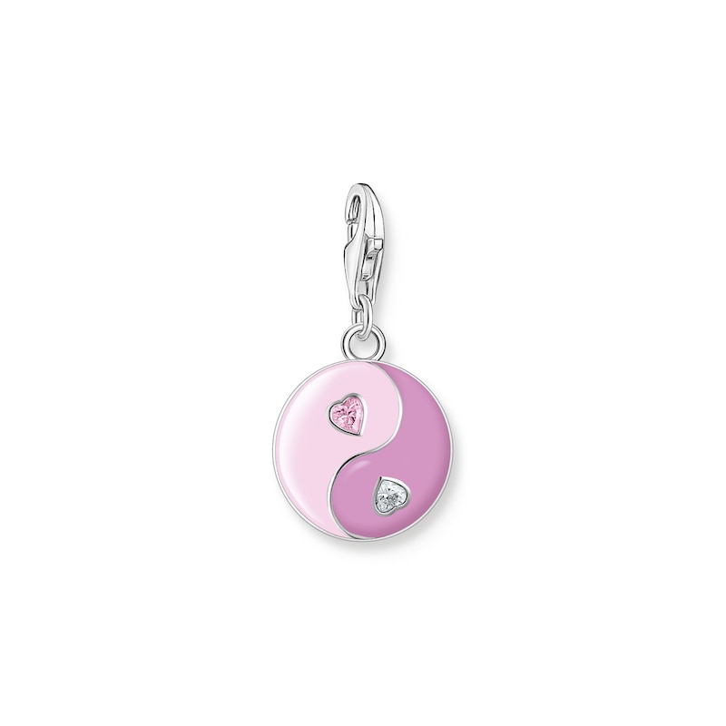 Main Image 1 of Thomas Sabo Ladies' Sterling Silver Pink Enamel & Cubic Zirconia Yin Yang Charm Pendant