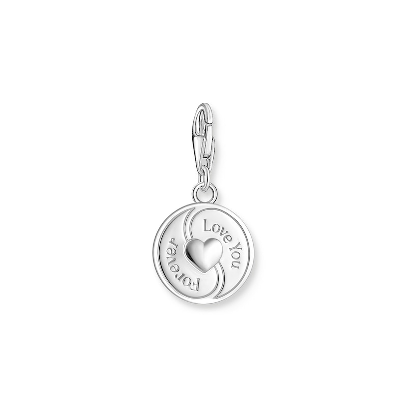 Main Image 2 of Thomas Sabo Ladies' Sterling Silver Pink Enamel & Cubic Zirconia Yin Yang Charm Pendant