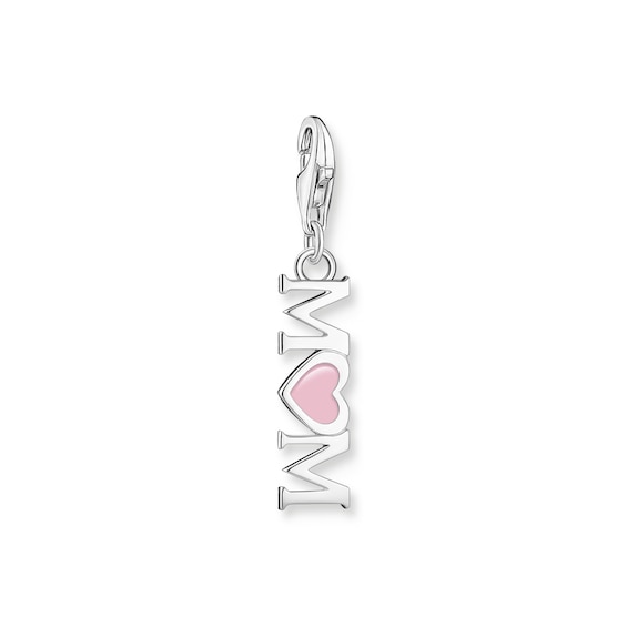 Thomas Sabo Ladies' Sterling Silver Pink Enamel 'Mum' Charm Pendant