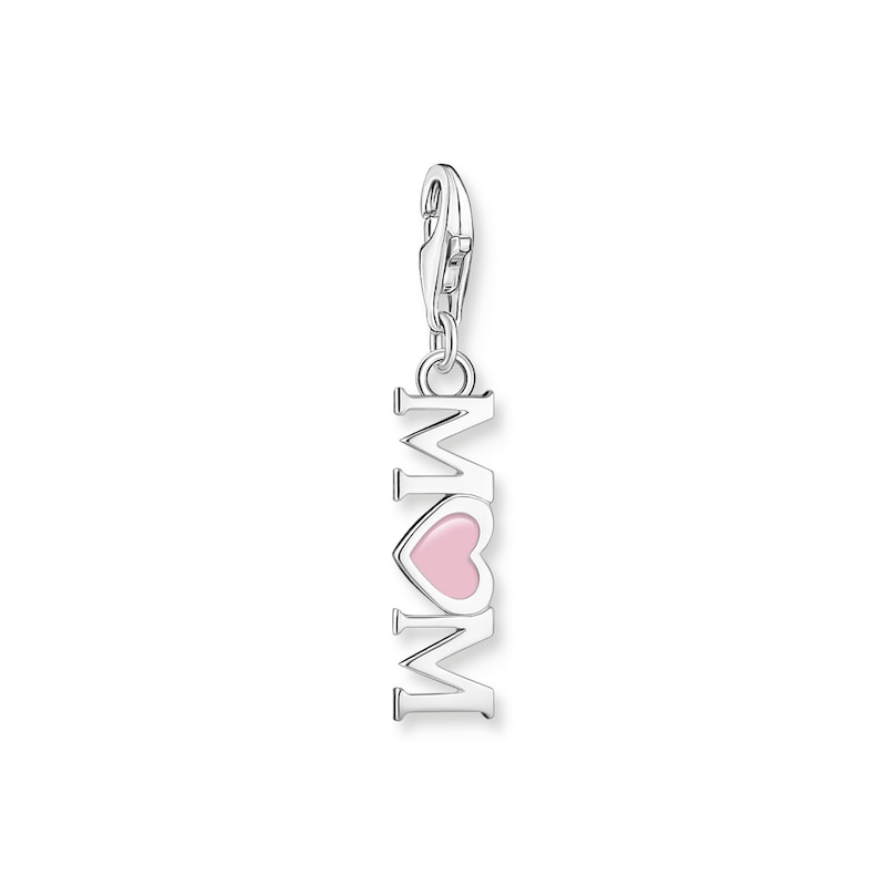 Main Image 1 of Thomas Sabo Ladies' Sterling Silver Pink Enamel 'Mum' Charm Pendant