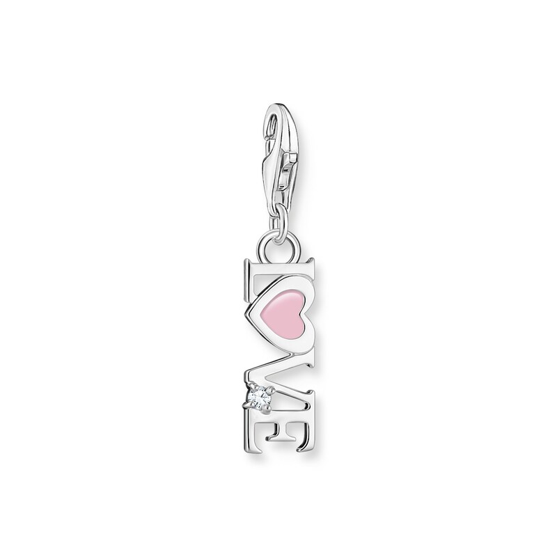 Main Image 1 of Thomas Sabo Ladies' Sterling Silver Pink Enamel Love Charm pendant