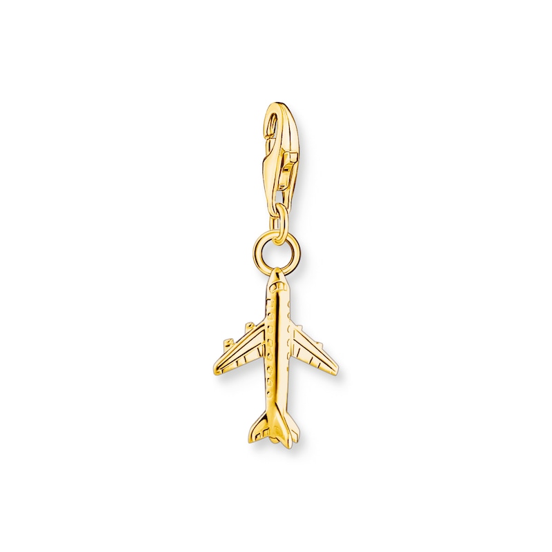 Main Image 1 of Thomas Sabo Ladies' Sterling Silver 18ct Gold Plated Yellow Airplane Charm Pendant