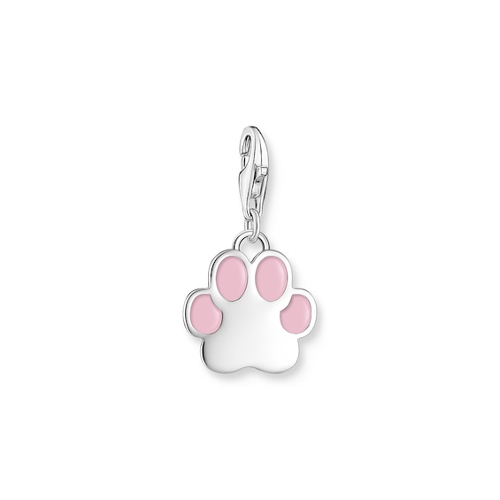 Thomas Sabo Women's Sterling Silver Pink Enamel Paw Charm Pendant