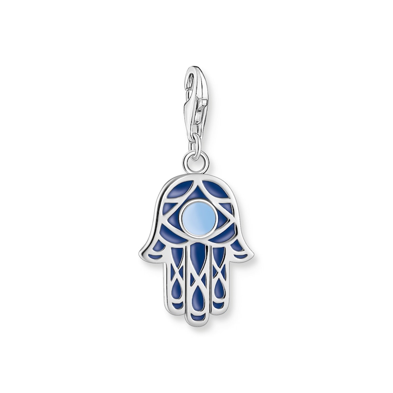 Main Image 1 of Thomas Sabo Ladies' Sterling Silver Blue Enamel Hamsa Charm Pendant