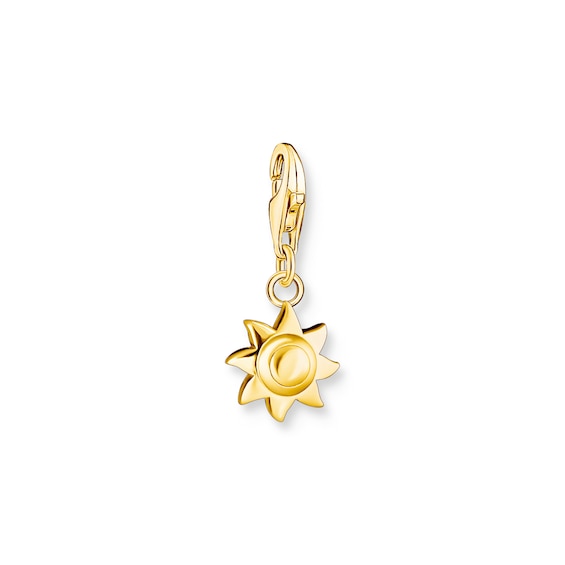 Thomas Sabo Ladies Sterling Silver 18ct Gold Plated Yellow Sunburst Charm Pendant