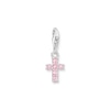 Thumbnail Image 1 of Thomas Sabo Ladies' Sterling Silver Pink Cubic Zirconia Cross Charm Pendant