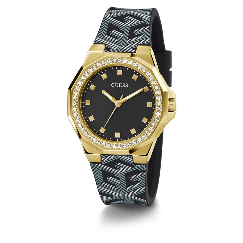 Main Image 4 of Guess Avirl Ladies' Black Dial Patterned Silicone Strap Watch