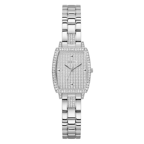 Guess Brilliant Ladies Rectangle Crystal Dial Stainless Stee