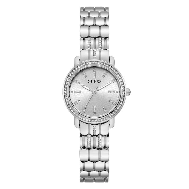 Guess Hayley Ladies' Patterned Dial Stainless Steel Bracelet Watch