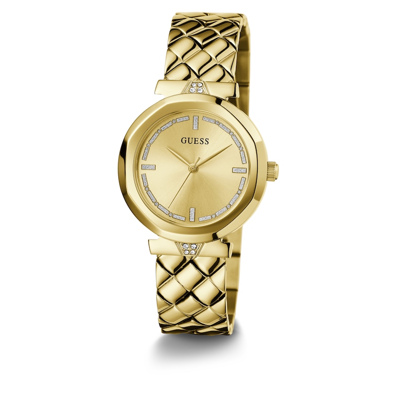 Main Image 4 of Guess Rumour Ladies' Gold Tone Patterned Half Bangle Watch