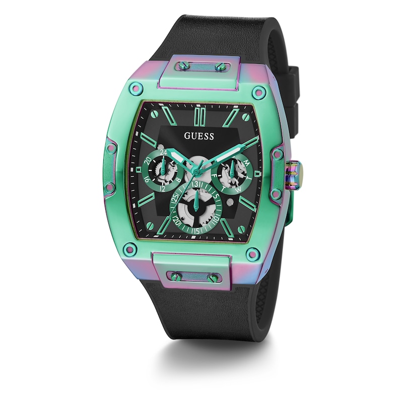 Main Image 4 of Guess Phoenix Men's Vibrant Green Chronograph Black Silicone Strap Watch