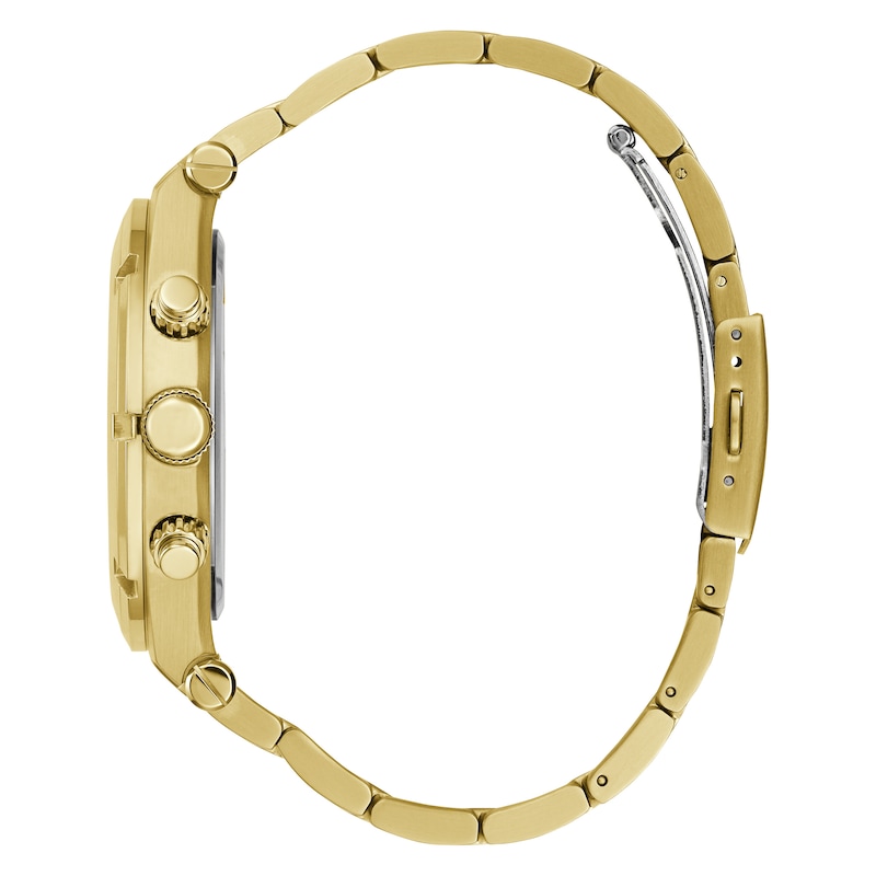 Guess Continental Men's Skeleton Chronograph Dial Gold Tone Bracelet Watch