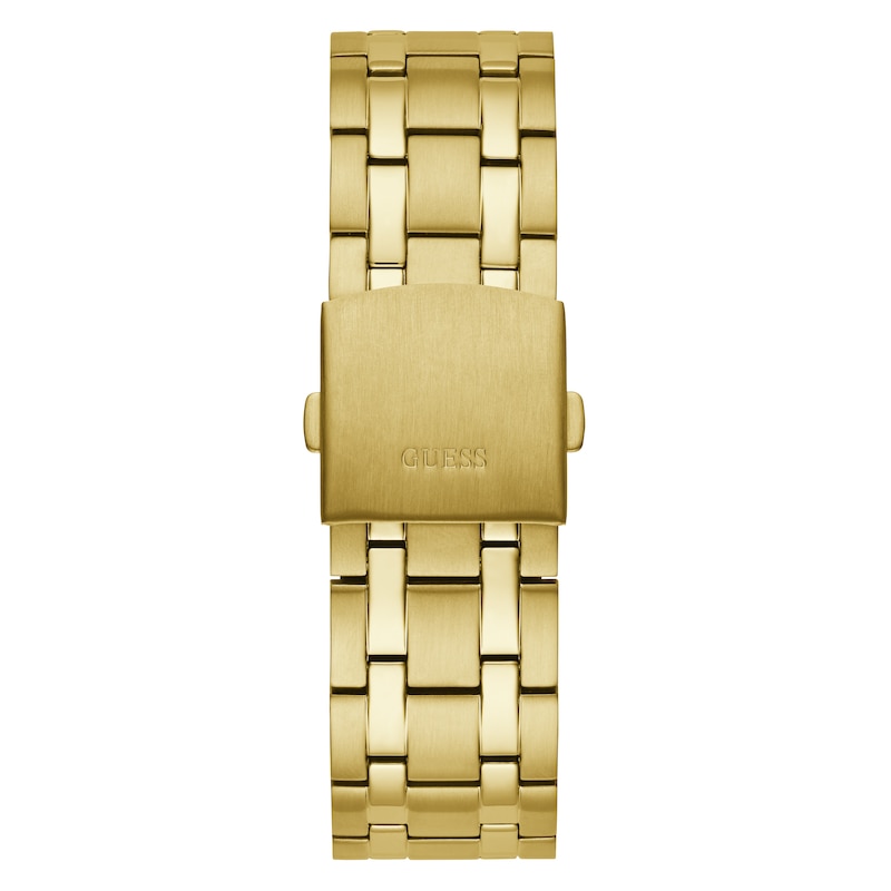 Guess Continental Men's Skeleton Chronograph Dial Gold Tone Bracelet Watch