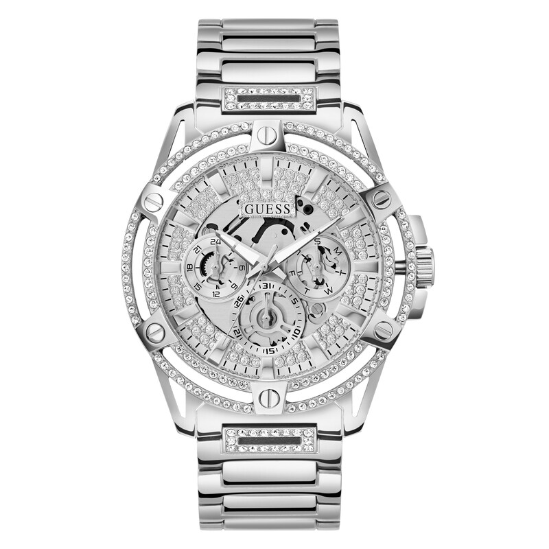 Main Image 1 of Guess King Men's Stone Set Chronograph Dial Stainless Steel Watch
