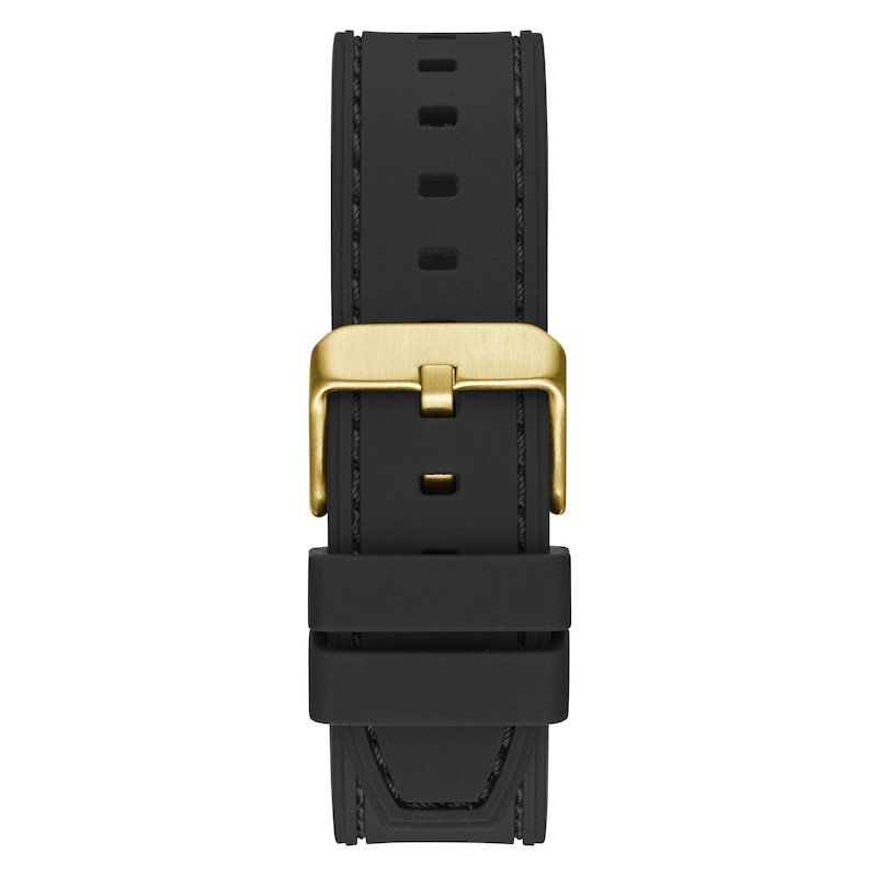 Main Image 3 of Guess Headline Men's Green Square Dial Black Silicone Strap Watch