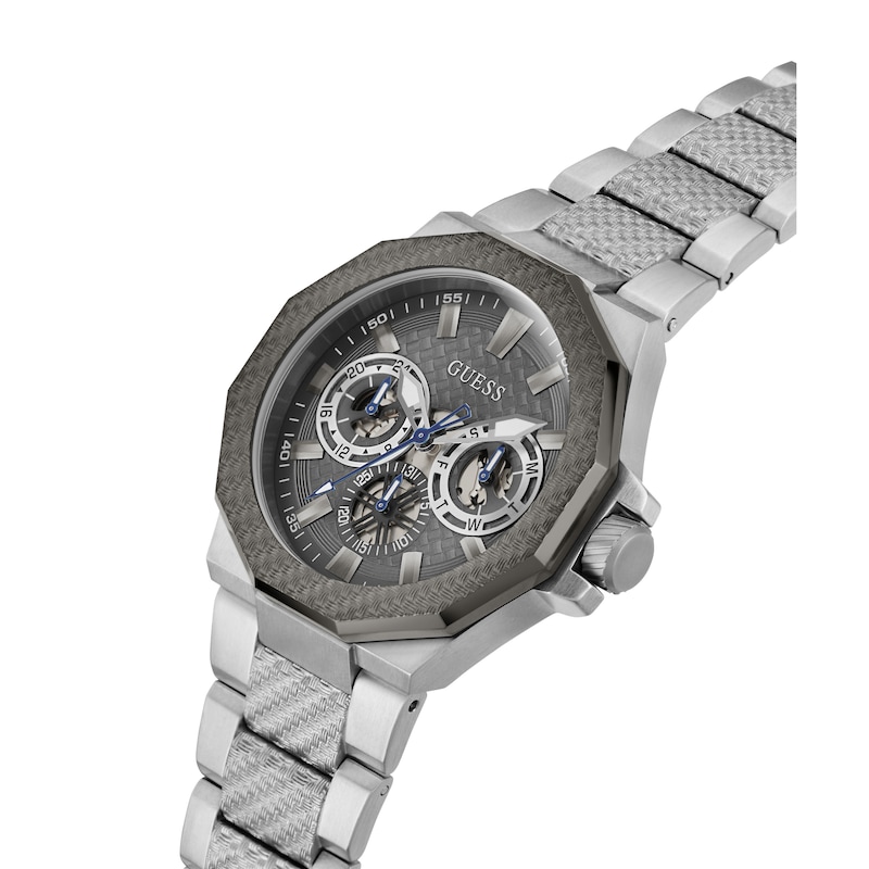 Main Image 5 of Guess Indy Men's Grey Tone Stainless Steel Bracelet Watch