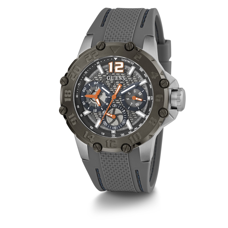 Main Image 4 of Guess Contender Men's Chronograph Dial Black Silicone Strap Watch