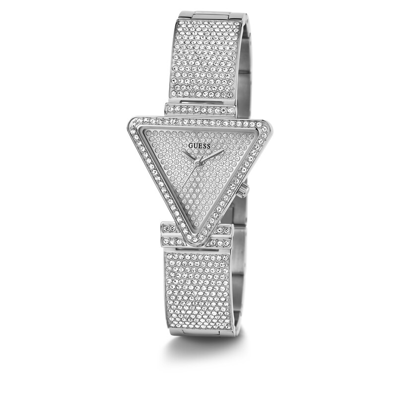 Main Image 4 of Guess Fame Ladies' Triangle Crystal Dial Silver Tone Stainless Steel Watch
