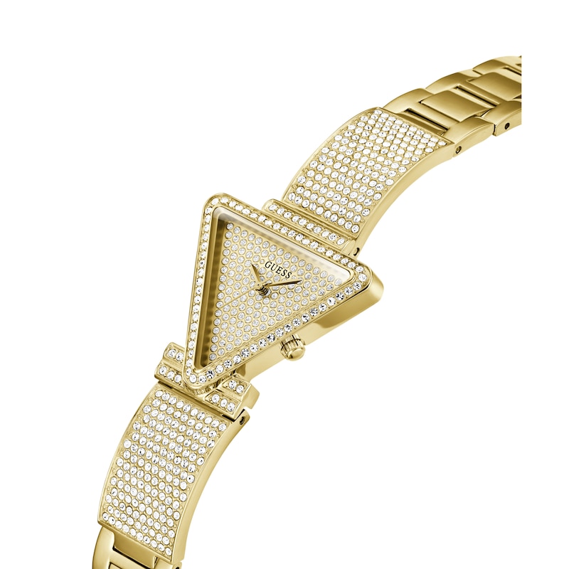 Main Image 5 of Guess Fame Ladies' Triangle Crystal Dial Gold Tone Stainless Steel Watch