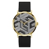 Thumbnail Image 1 of Guess Bossed Men's Patterned Dial Black Silicone Strap Watch